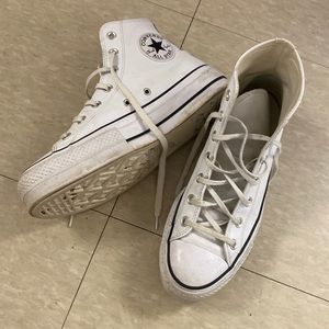 Platform White Leather Converse